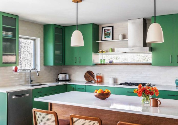 Mira Jean Designs green kitchen Arlington VA