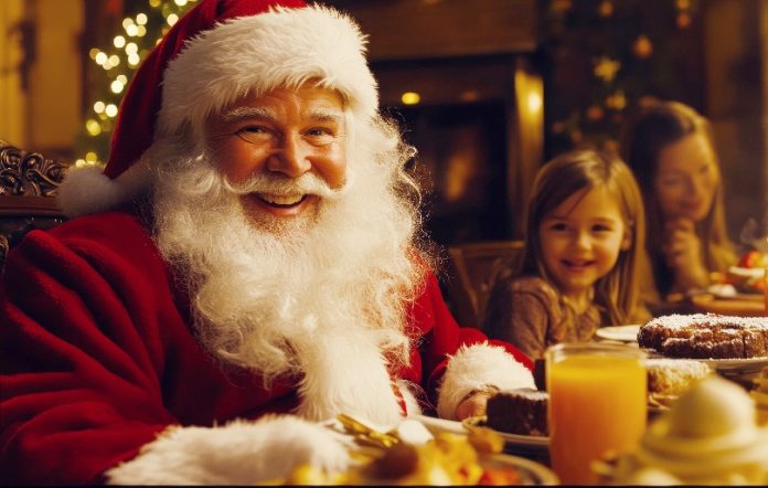 santa claus with christmas gifts