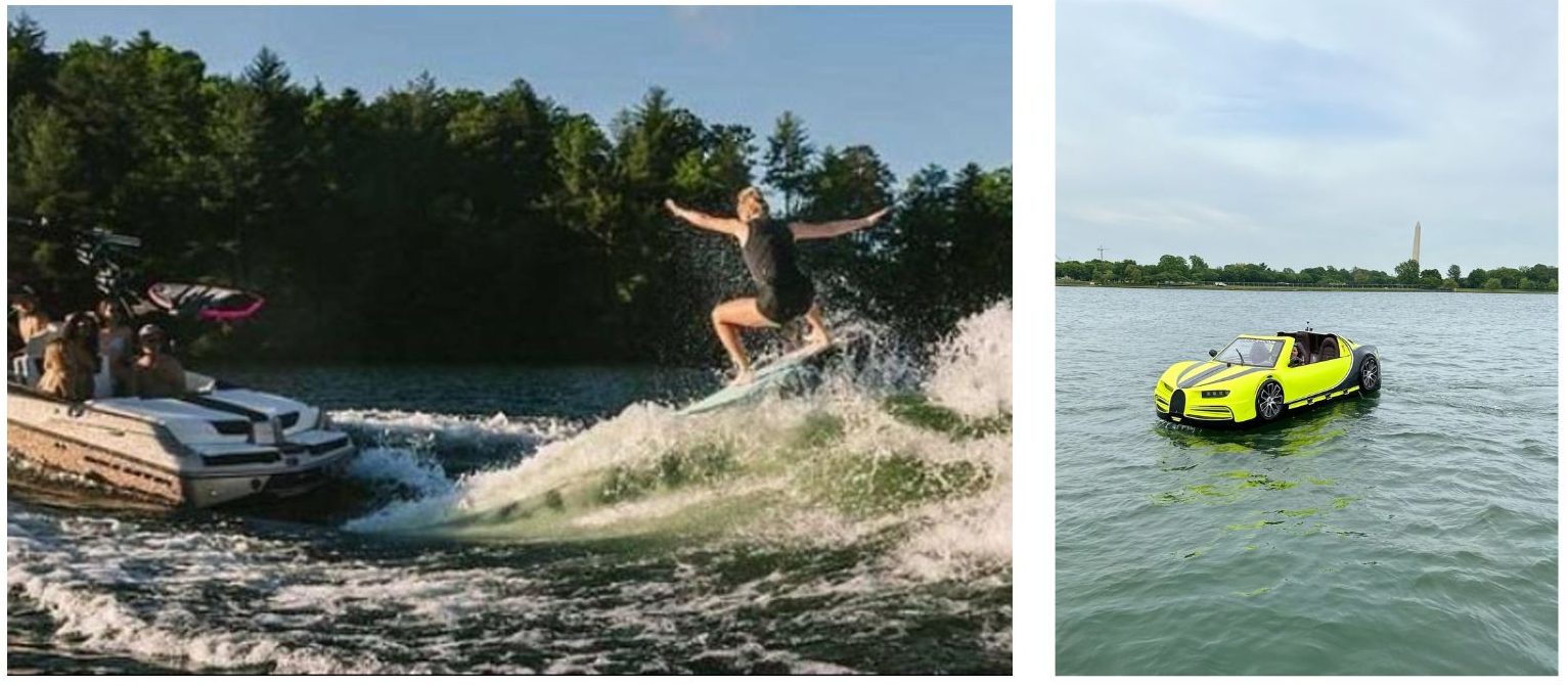 Wakeboarding, boat rental, bugatti jet ski potomac river