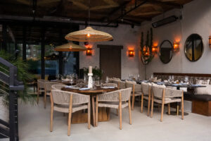 The covered patio at Boulevard, the latest venture from restaurateurs Silvia and Antonis Karagounis.
