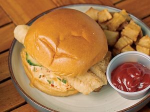 The Fi'Lao O'Fish sandwich at Khao Nom